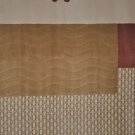 8x11 Machine Made Rug Brown White Floral