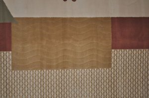 8x11 Machine Made Rug Brown White Floral