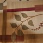 8x11 Machine Made Rug Brown White Floral