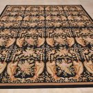 9x12 FRENCH AUBUSSON RUG SAVONERRIE BLACK GOLD TAPESTRY