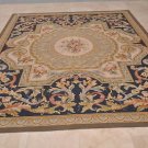 9x12 FRENCH AUBUSSON SAVONERRIE RUG THIN WOOL BLUE GOLD