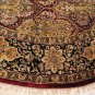 8 FOOT ROUND RUG WOOL HANDMADE RED BLACK MASTERPIECE