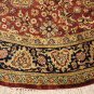 8 FOOT ROUND RUG HANDMADE WOOL RUST BLACK GOLD KASHAN
