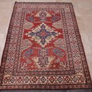 TRIBAL 4x6 KAZAK HANDMADE KNOTTED WOOL AREA RUG RED