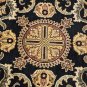 8 FOOT ROUND RUG HANDMADE RARE OCTAGON BLACK JAIPUR