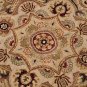 8 FOOT ROUND RUG HANDMADE GEOMETRIC JAIPUR BEIGE PLUM