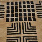 NEW MODERN 5x8 INDO NEPAL BLACK BEIGE WOOL AREA RUG