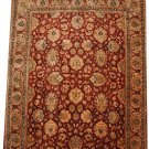 8x10 FINE WOOL HANDMADE RUG RED IVORY BLUE GREEN GOLD