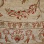 8x10 WOOL HANDMADE RUG IVORY GOLD RUST GRAY MUTED CHOBI