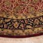 8 FOOT ROUND RUG HANDMADE WOOL RED BLACK MASTERPIECE
