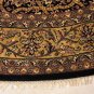 8 FOOT ROUND RUG HANDMADE WOOL BLACK GOLD MASTERPIECE