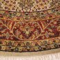 8 FOOT ROUND RUG HANDMADE WOOL BEIGE RUST MASTERPIECE