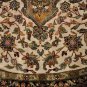 8 FOOT ROUND RUG WOOL SILK GREEN IVORY RED MASTERPIECE