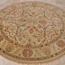 8 FOOT ROUND AREA RUG HANDMADE TUFTED WOOL BEIGE TWIST