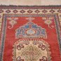 3x5 WOOL AREA RUG TRIBAL HANDMADE RED IVORY BLUE KAZAK