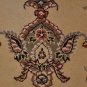 8 FOOT ROUND AREA RUG HAND TUFTED SILK WOOL IVORY BURG.
