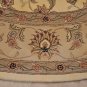 8 FOOT ROUND AREA RUG HANDTUFTED SILK WOOL YELLOW GREEN