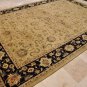 10x14 WOOL AREA RUG PERSIAN KASHAN HANDMADE CMEAM BLACK