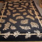 10x14 WOOL SILK AREA RUG PERSIAN FLORAL BLACK OVERSIZE