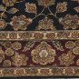 9x12 WOOL RUG HANDMADE JAIPUR BLACK RED GREEN IVORY