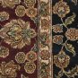 9x12 WOOL RUG HANDMADE JAIPUR BLACK RED GREEN IVORY