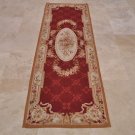 2x8 FT RUNNER FRENCH AUBUSSON SAVONERRIE BURGUNDY GOLD