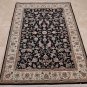 NEW 4x6 WOOL & SILK HANDMADE AREA RUG FINE BLACK IVORY