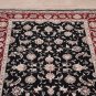 4x6 WOOL&SILK HANDMADE AREA RUG FINE BLACK RED WHITE