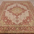 8x10 WOOL HAND KNOTTED AREA RUG IVORY RED RUST PERSIAN