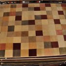 9x12 WOOL RUG MODERN INDO NEPAL HANDMADE IVORY BROWN