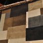 8x10 WOOL SILK RUG HANDMADE MODERN ABSTACT BLACK GOLD BROWN IVORY GRAY SOFT PILE