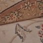 9 FT ROUND WOOL & SILK AREA RUG ORIENTAL HANDMADE IVORY