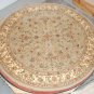7' ROUND RUG- TUFTED ORIENTAL WOOL/SILK GREEN/IVORY RUG