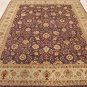 8x10 WOOL HAND KNOTTED AREA RUG PLUM IVORY MASTERPIECE