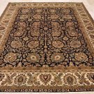 8x10 WOOL HANDMADE AREA RUG BLACK IVORY MASTERPIECE