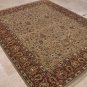 8x10 WOOL HAND KNOTTED AREA RUG TAUPE WINE MASTERPIECE