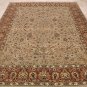 8x10 WOOL HAND KNOTTED AREA RUG TAUPE WINE MASTERPIECE