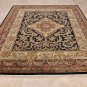 8x10 FINE WOOL HANDMADE AREA RUG BLACK RED MASTERPIECE