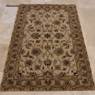 4x6 WOOL AREA RUG PERSIAN BEIGE HAND MADE TUFTED