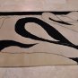 4x6 WOOL AREA RUG MODERN IVORY BLACK HAND MADE TUFTED