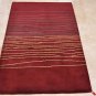 4x6 WOOL AREA RUG MODERN DARK RED HAND MADE TUFTED