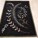 4x6 WOOL AREA RUG MODERN BLACK GREEN HAND MADE TUFTED