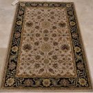 4x6 WOOL AREA RUG PERSIAN BEIGE BLACK HAND MADE TUFTED