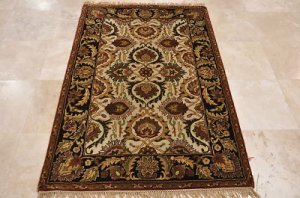 4x6 WOOL AREA RUG PERSIAN BEIGE COLA HAND MADE TUFTED