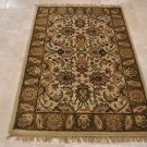 4x6 WOOL AREA RUG PERSIAN IVORY BROWN HAND MADE TUFTED
