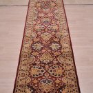 2.5x12 WOOL RUNNER HANDMADE RED WINE BEIGE PAK PERSIAN