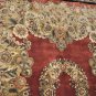 8x10 WOOL RUG HANDMADE COUNTRY FLOWER BURGUNDY PLUSH