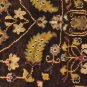 2.5x18 RUNNER HANDMADE WOOL SAROUK BROWN GOLD OVERSIZE