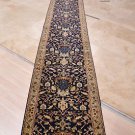2.5x25 FOOT HANDMADE RUNNER WOOL BLUE BEIGE TAN PERSIAN
