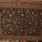 9x12 WOOL RUG PERSIAN KASHAN BLACK GREEN HANDMADE GOLD